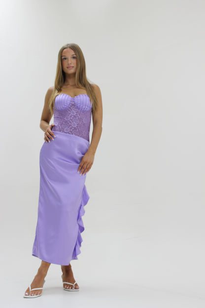 Lilac Élevé - Blush Satin Midi Dress