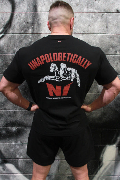 Unapologetic Grip - Oversized Unisex Tee with the skeletal hand graphic