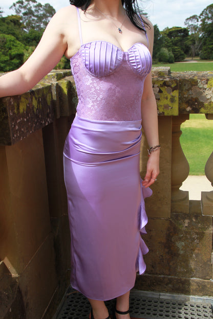 Lilac Élevé - Blush Satin Midi Dress