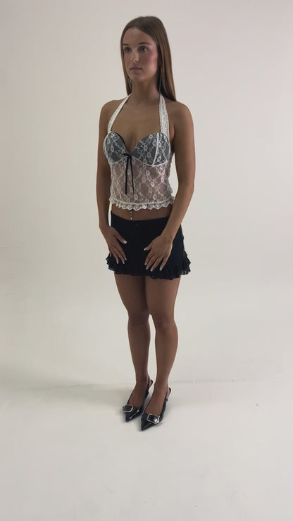 Maria - Low Rise Ruffle Mini Skort